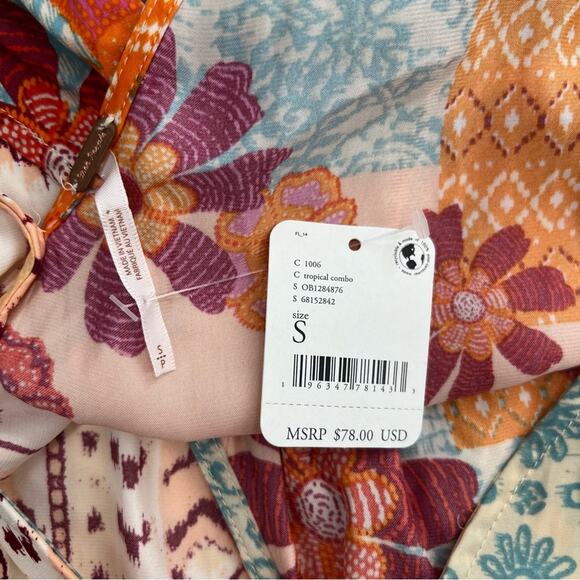 NWT Free People Tied To You Print Surplice Tank in Tropical Combo Boho Summer - Picture 5 of 9